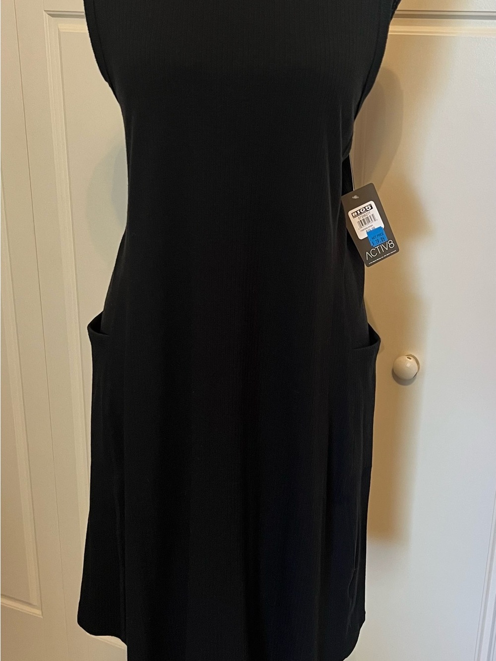 Black Knit Sleeveless Pocket Dress Sz L